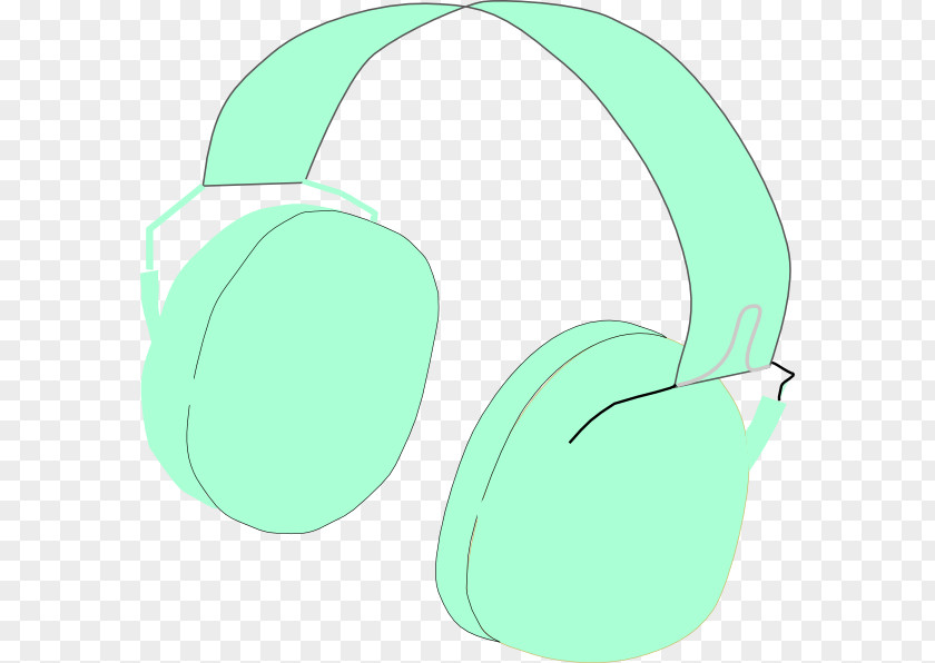 Cartoon Headphones Audio Turquoise Teal PNG