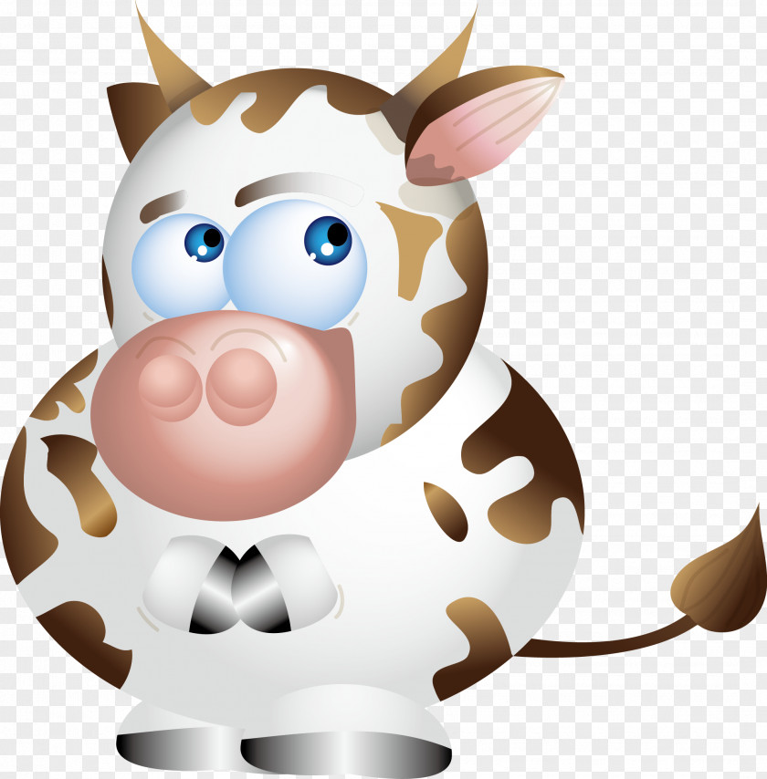 Cow Vector Cartoon Illustration PNG