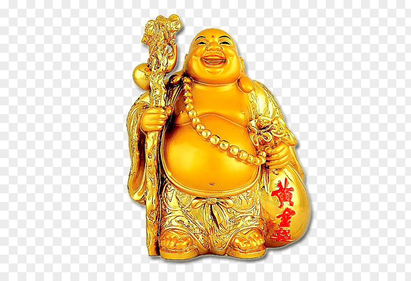 Maitreya Buddha Statue Golden Buddhahood Buddharupa PNG