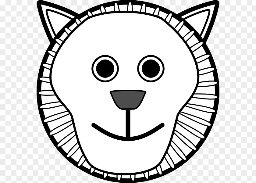 Picture Of A Lion Face Drawing Line Art Black And White Clip PNG