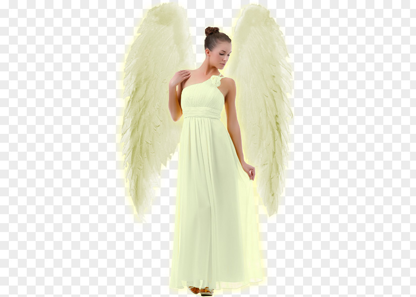 Angel Wedding Dress Woman PNG
