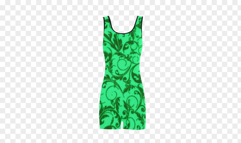 Cocktail Green Dress Retro Style PNG
