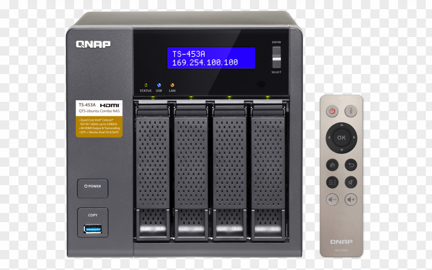 Ethernet QNAP TS-453A 4 Bay Network Storage Systems Systems, Inc. Direct-attached PNG