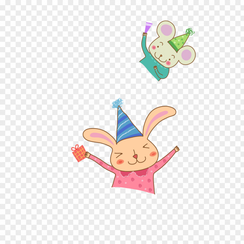 Hat Of A Rabbit Birthday Cake Cartoon PNG