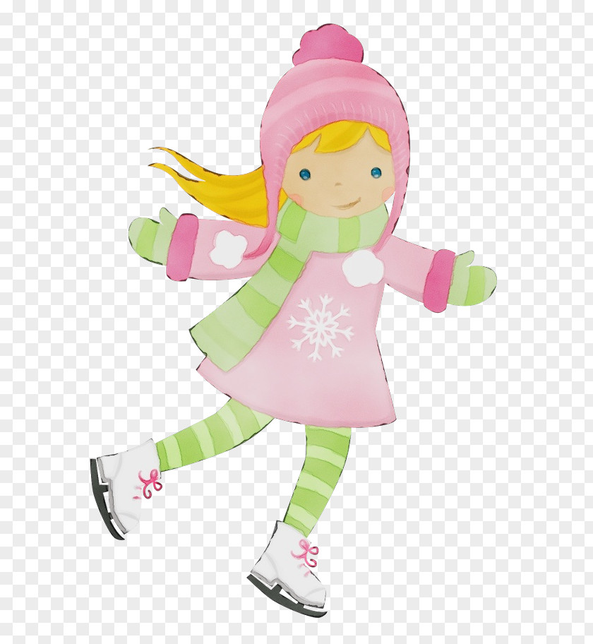 Toy Recreation Cartoon Pink Ice Skating PNG