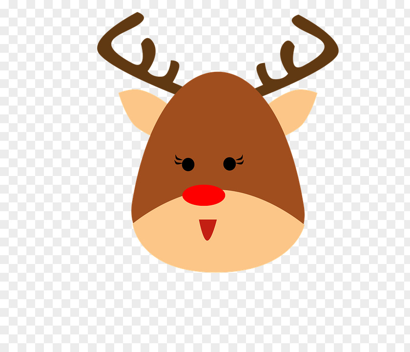Cartoon Reindeer Rudolph Santa Claus Christmas PNG