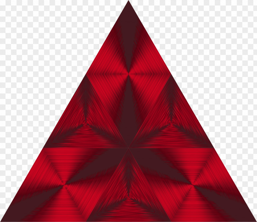 Geometric Red Triangle Prism Maroon PNG