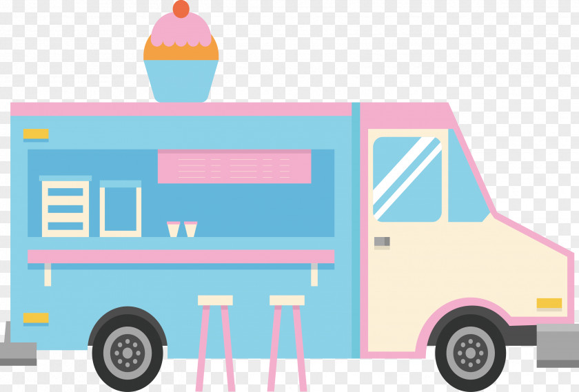 Pink Ice Cream Car Food Truck PNG