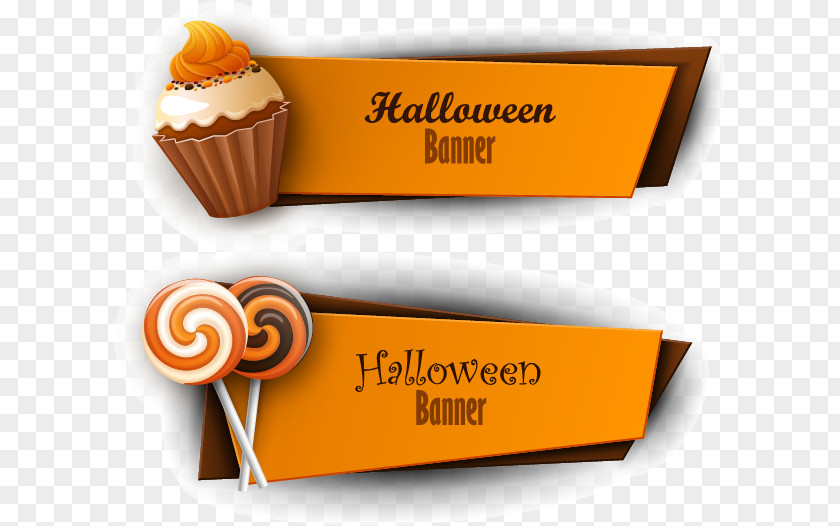 Vector Cake And Lollipops Banners Halloween Trick-or-treating Jack-o'-lantern PNG