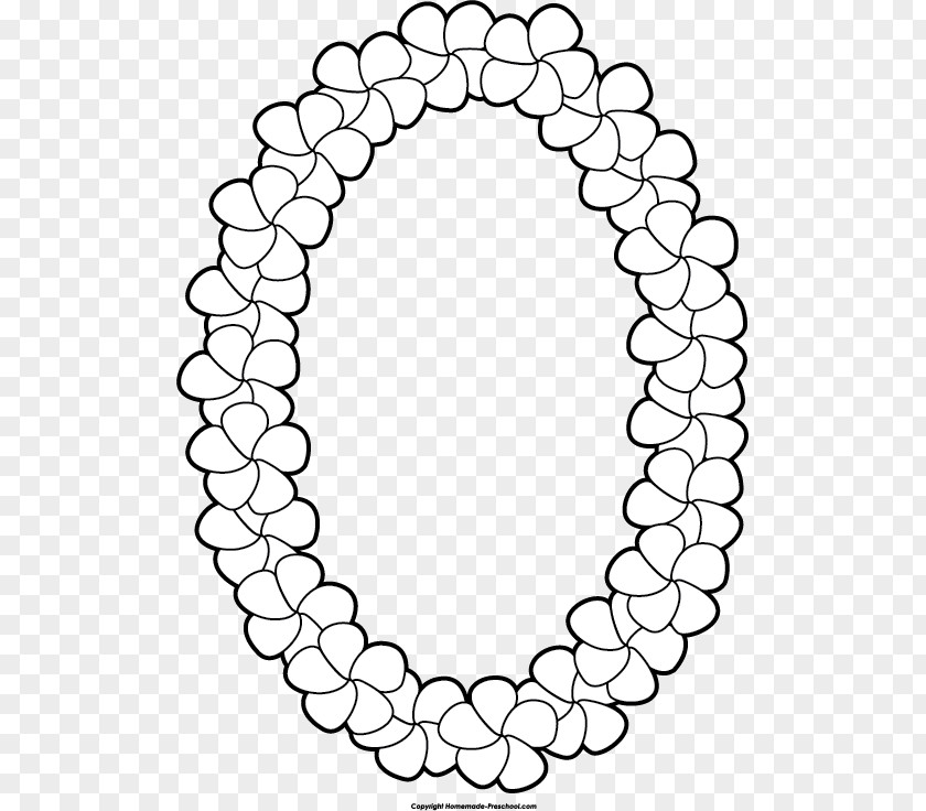 Hawaiian Necklace Cliparts White Circle Area Line Art Font PNG
