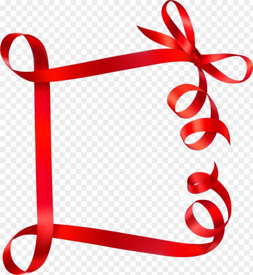 Red Ribbon Border Blue Clip Art PNG