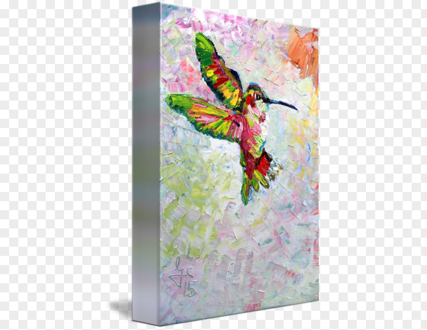 Watercolor Hummingbird Art Oil Painting Impressionism PNG