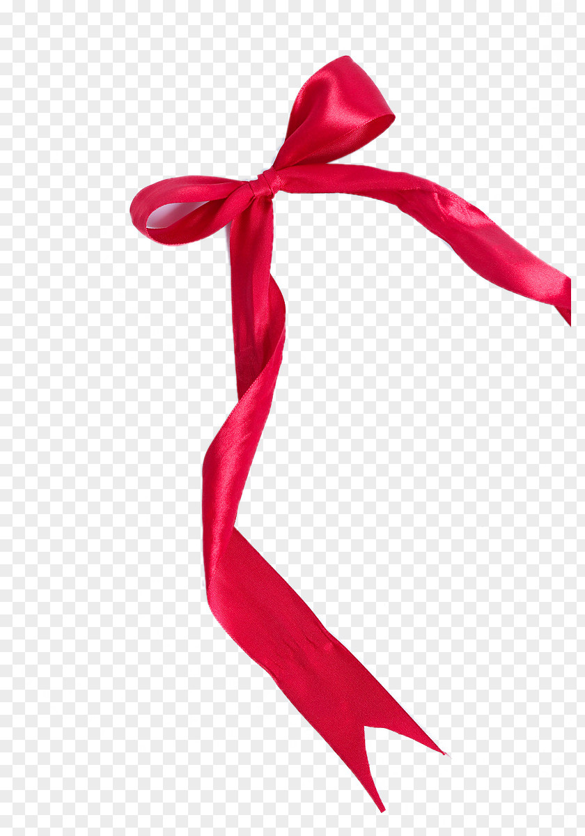 Red Bow Ribbon Silk PNG