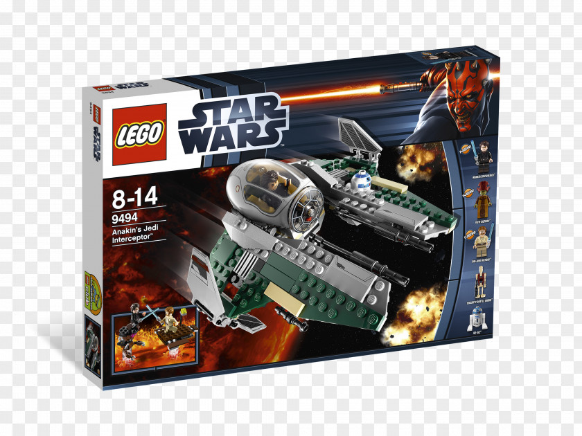 Star Wars Anakin Skywalker Obi-Wan Kenobi Wars: The Clone LEGO 9494 Anakin's Jedi Interceptor PNG