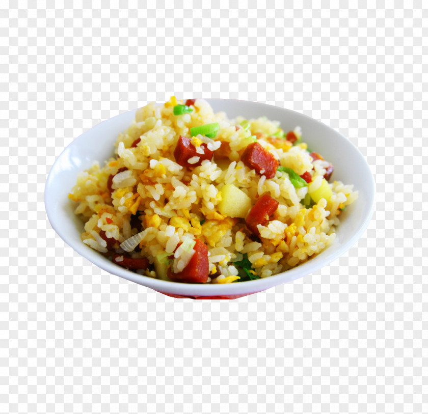 A Bowl Of Fried Ham Egg Kind Yangzhou Rice And Eggs Pilaf PNG