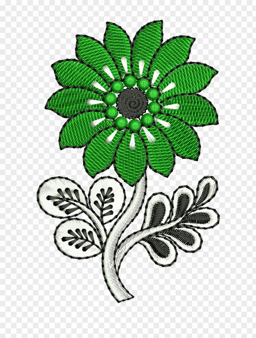 Design Floral Flower Embroidery Pattern PNG