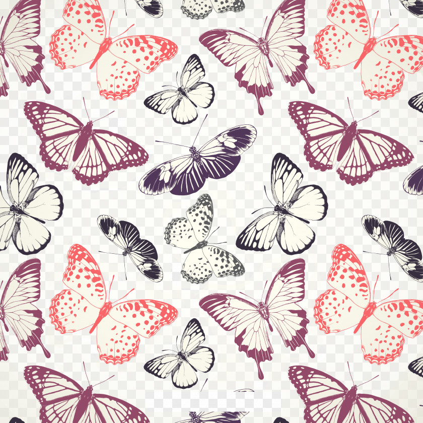 Hand-painted Background Butterfly Pattern PNG