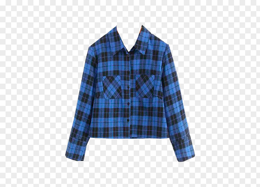 Shirt Blouse Tartan Full Plaid Woman PNG