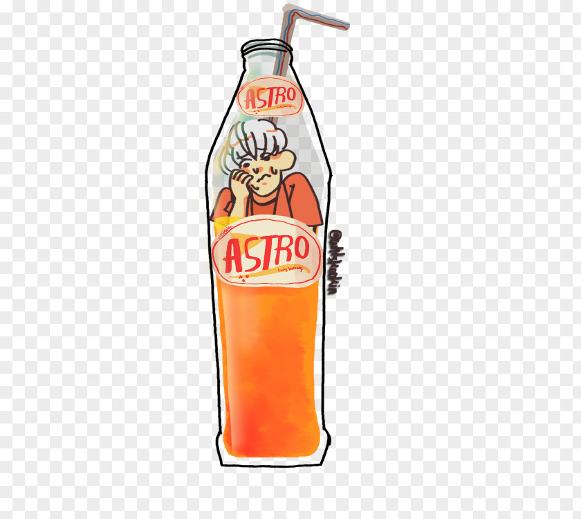 Summer Vibes Orange Soft Drink Bottle PNG