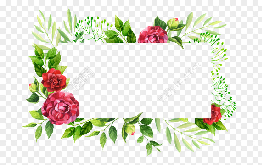 Design Garden Roses Picture Frames Clip Art PNG