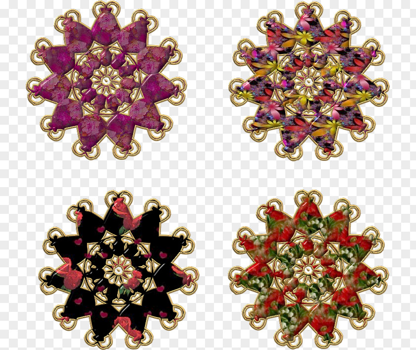 Ornamental Flowers Clip Art PNG