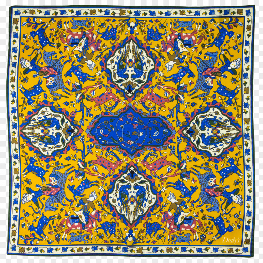 Gold Silk Textile Art Symmetry Pattern PNG