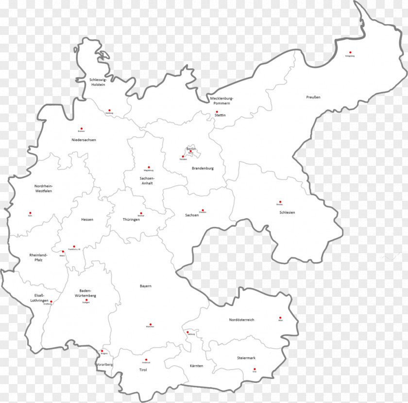Map World States Of Germany Line Art PNG