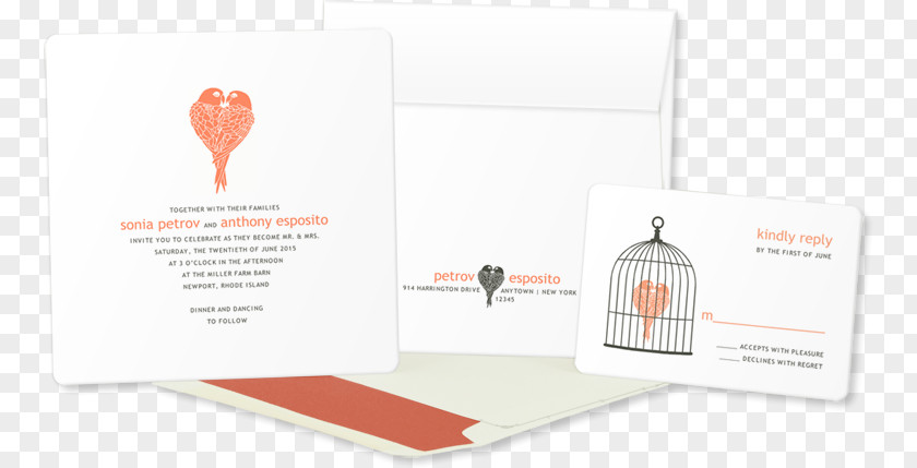 Bird Wedding Invite Brand PNG