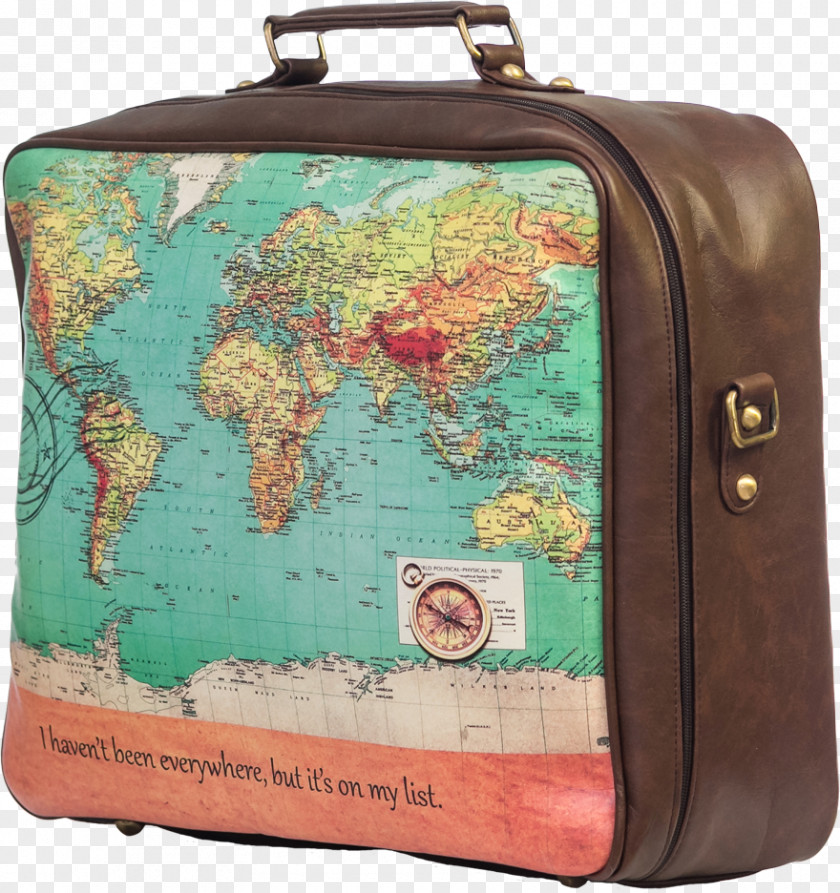 Gel Cake Writing Ideas World Map Briefcase Bag PNG