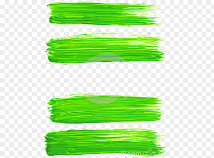 Oil Brush Decoration Green Paint Illustration PNG