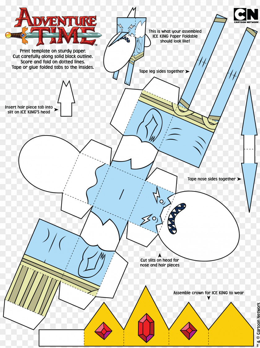 Finn The Human Ice King Paper Toys Jake Dog PNG