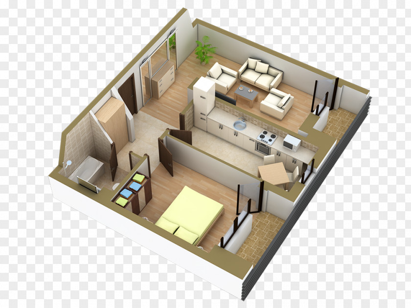 House Plan Square Foot 3D Floor PNG