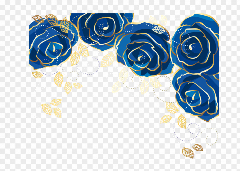 Vector Blue Rose Flower Clip Art PNG