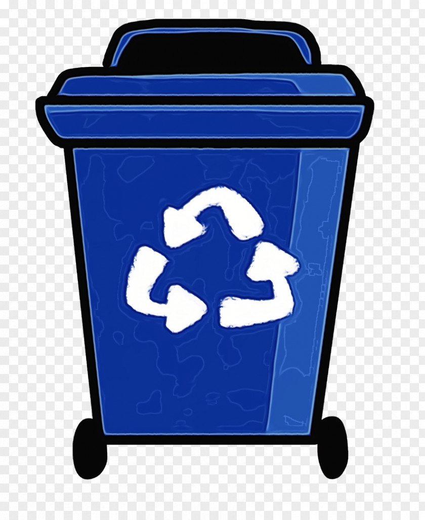 Cobalt Blue Recycling Bin PNG