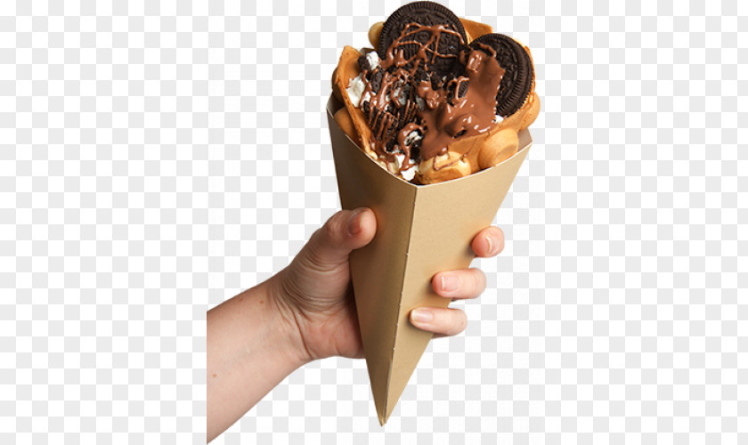 Egg Waffle Chocolate Ice Cream Cones PNG
