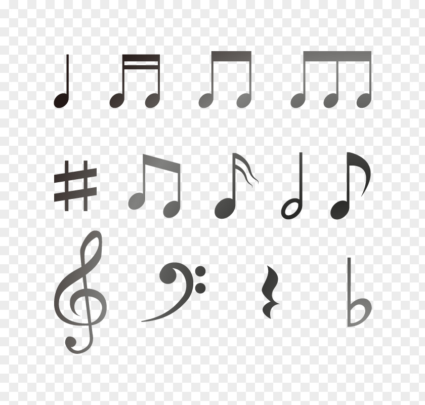 Vector Black And White Musical Notes Note Staff PNG