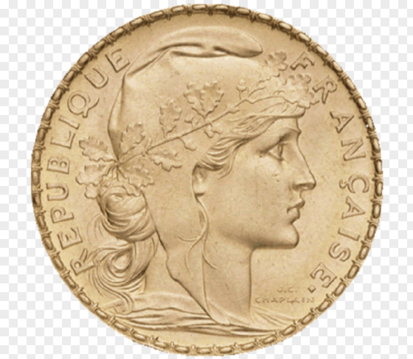 Coin Napoléon Gold Pièce De 20 Francs Coq French Franc PNG