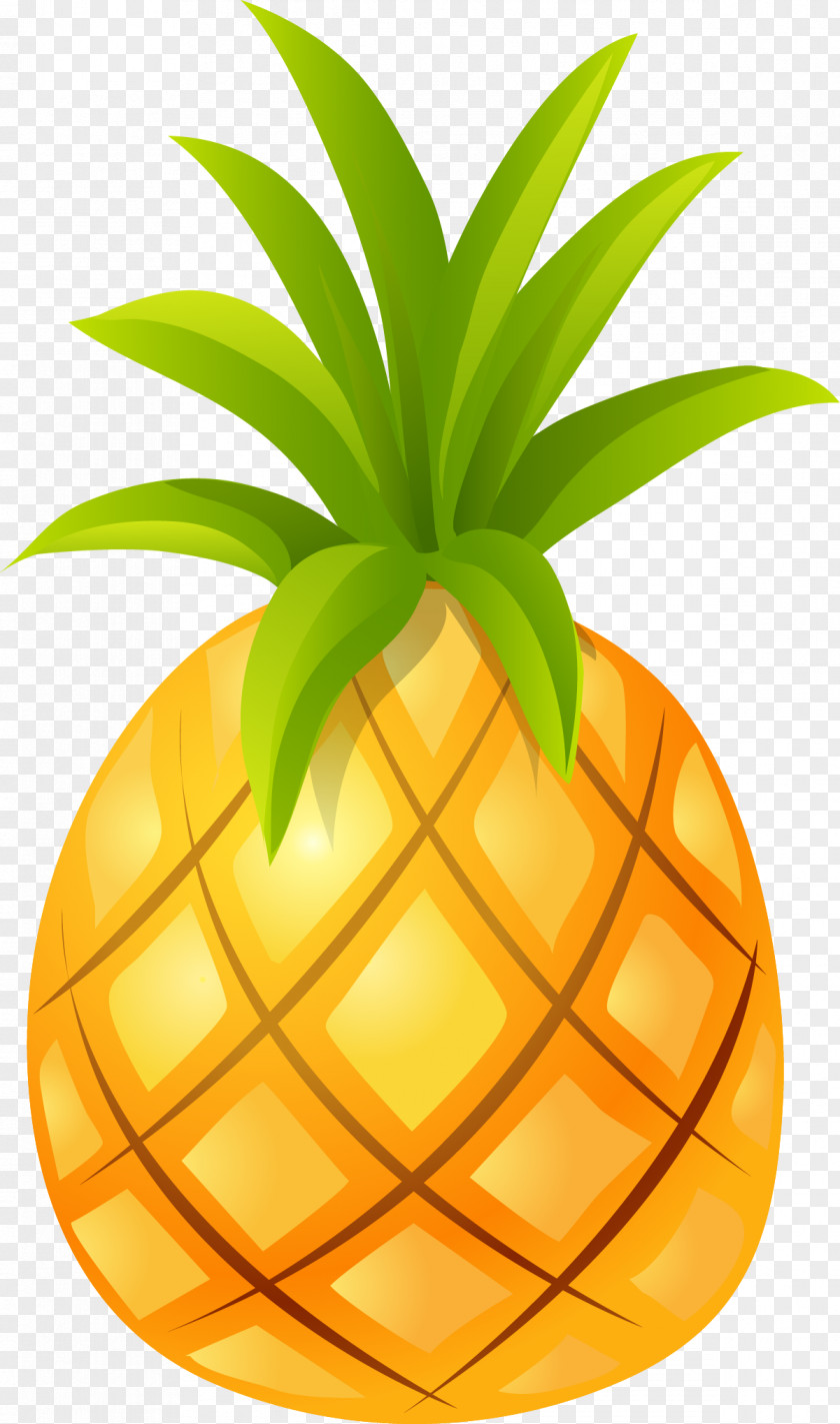Hand Painted Yellow Pineapple Auglis Fruit Peach Illustration PNG