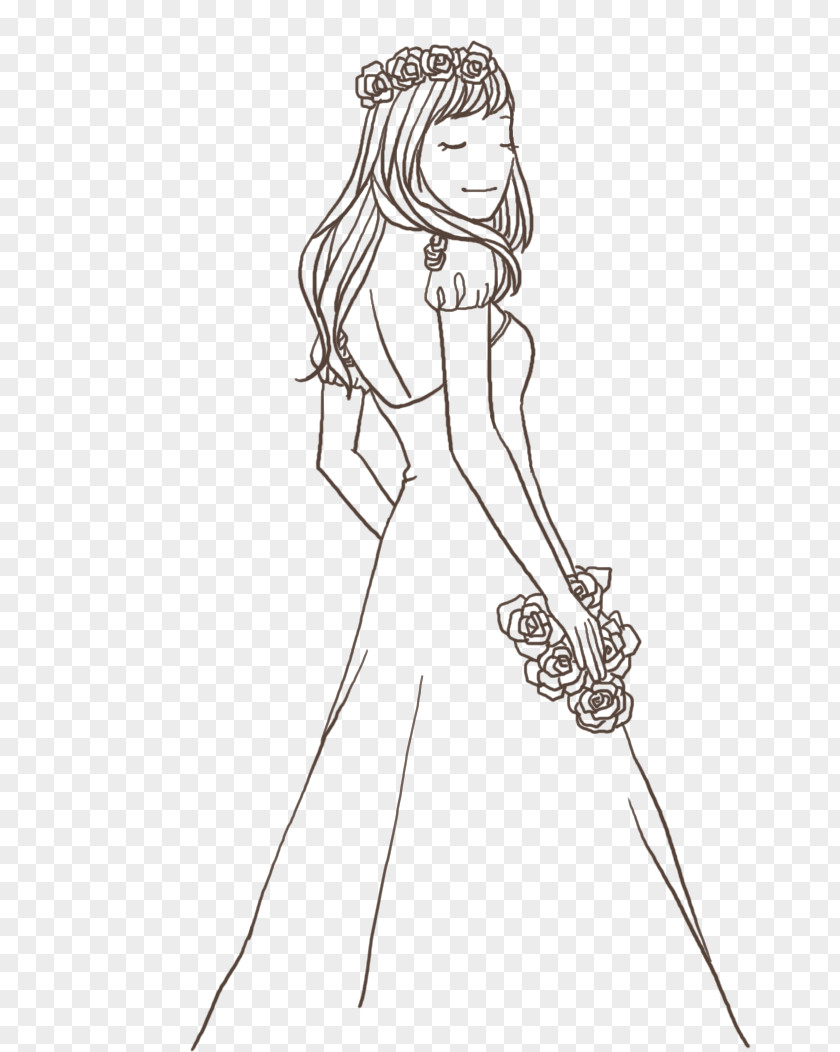 The Bride Wore A Wedding Dress Drawing PNG