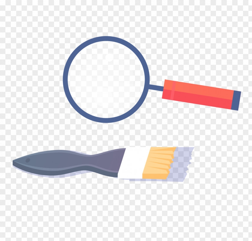 Vector Magnifying Glass Paint Material PNG