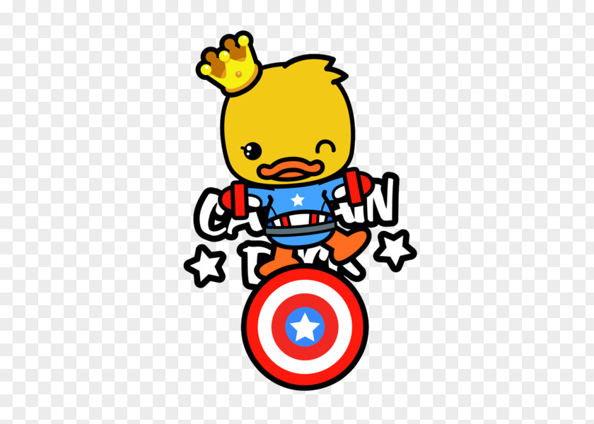 Cartoon Duck Captain America T-shirt PNG