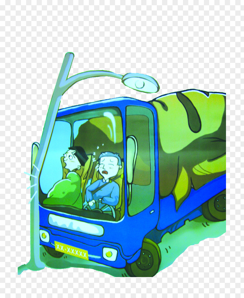 Fatigue Driving Cartoon Illustration PNG