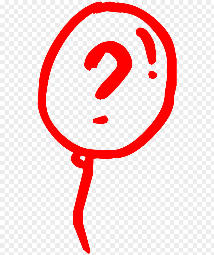Red Question Mark Balloon. PNG