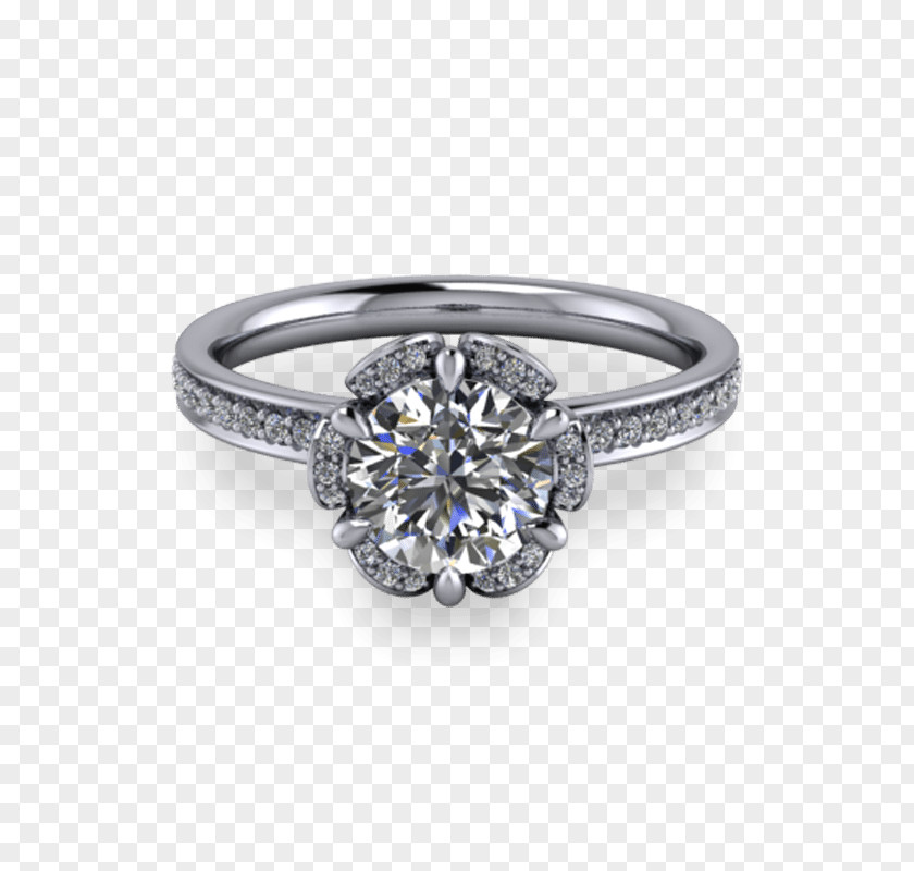 Flower Ring Engagement Jewellery Gemstone Diamond PNG