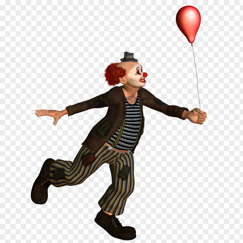 Hand-painted Clown Balloon Humour Circus PNG