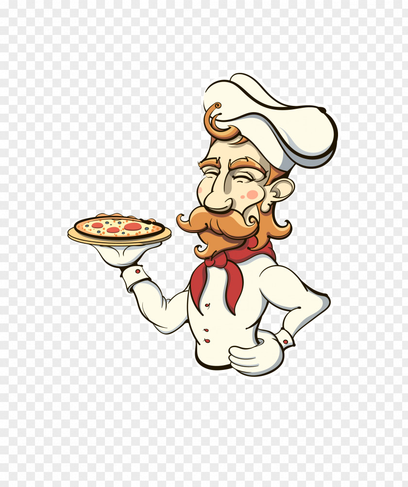 Vector Light Beard Chef Pizza Cook PNG