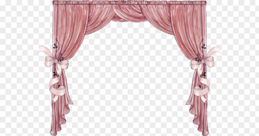 Pink Curtains Curtain Clip Art PNG