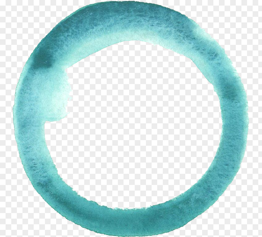 Aqua Frame Watercolor Painting Circle Turquoise Blue PNG