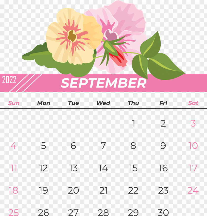 Flower Calendar Font Petal Pink M PNG