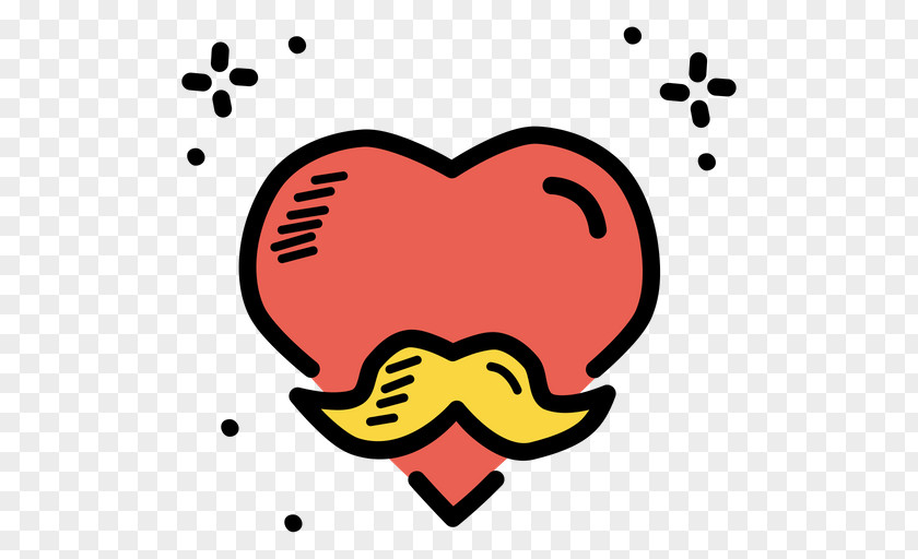 Moustache Pleased Love Background Heart PNG